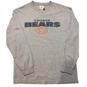 Vintage Chicago Bears NFL Y2K Logo Tee Gray Large 90s Early 2000s